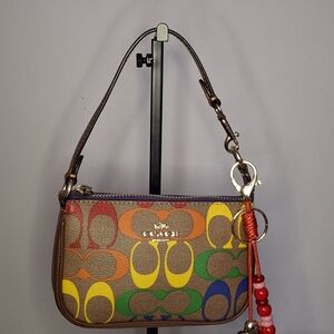 Coach Rainbow Signature Convertable Mini Nolita Wristlet